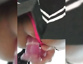 Schoolgirl gets caught shafting her dildo.