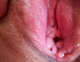 Extremely close-up wet pussy calumny