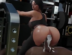 Gym Riding For Big Teat Slut