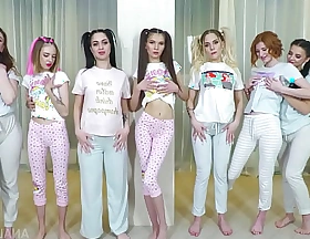 Pajama Anal Orgy hither Goldie Small, Ellis Baileys, Sofi Li, Rina Ray, Fiore Sunlight and Kitsune Liss