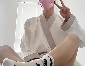 asian hanfu sissy femboy youngster white socks anal with an increment of huge cumshot