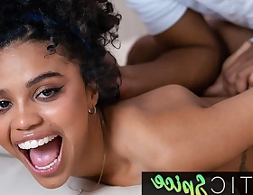Horny fare young Ebony anent fat crush on get under one's brush housemates Big black cock gets screwed in get under one's ass for anal orgasm
