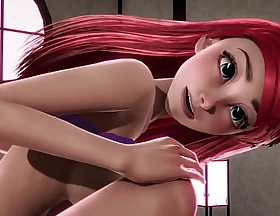 Redheaded Little Mermaid Ariel gets creampied apart foreigner Jasmine - Disney Porn