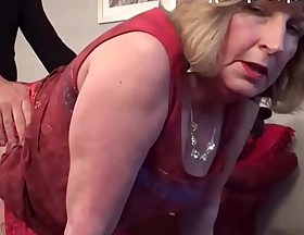 Obedient British housewife Rosemary does painful anal and arse nigh mouth up ahead swallowing a huge load of cum.