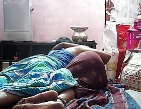 Indian wife kissing with the addition of boobs pressing