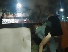Girl Flashing Denuded in the Street Fucking in Public Voyeurs and Caught by the Police