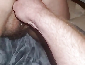 Ginger daddy pushes long thick anal invasion plug into young hairy teen pussy