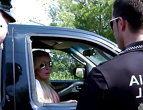 Hot blonde MILF Tamara Dix drilled at the end of one's tether two the coppers