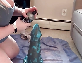 Fucking my ass hither my largest bad dragon dildo yet!