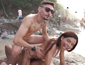 Daped-In-Public #3 : Bianca DANTAS fucks in front for a lot for people at an overflooded beach (DAP, anal, public sex, monster cocks, voyeur, perfect ass, ATM, 3on1) OB299
