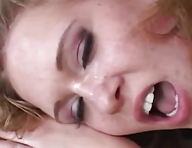 A Beautiful Blonde Lady Sasha Knox Got Her Mouth Filled with Guys Cum