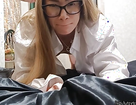 Stepmom with glasses and  in Stockings Fucked in the Ass, Got Jism on Glasses and Licked Evenly off