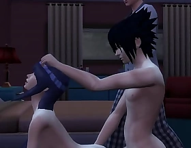 Naruto hentai Sasuke se folla Hinata Anal mientras su marido duerme Netorare